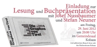 Lesung und Buchpräsentation "Die Graphen von Tirol"
